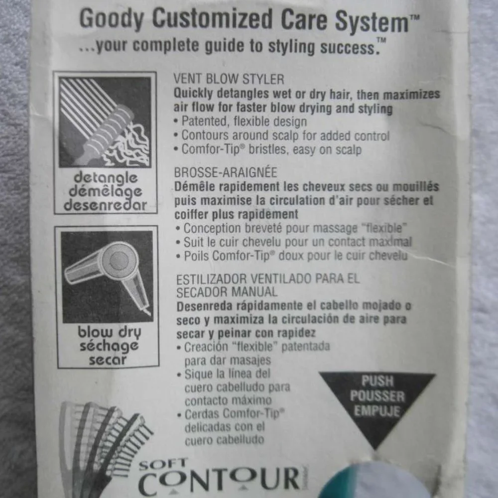 Goody Soft Contour Hair Brush 1996 Ouchless Flexible Pad Design Gentle Control